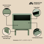 Manhattan Comfort Ella Modern 20" Nightstand in Sage Green (1-Drawer)