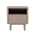 Manhattan Comfort Ella Modern 20" Nightstand in Mocha (1-Drawer)