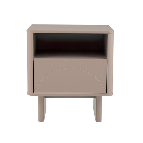 Manhattan Comfort Ella Modern 20" Nightstand in Mocha (1-Drawer)