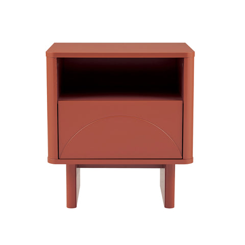 Manhattan Comfort Ella Modern 20" Nightstand in Terracotta (1-Drawer)