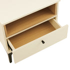 Manhattan Comfort Amara Modern 20" Nightstand in Cream and Light Oak (1-Drawer)