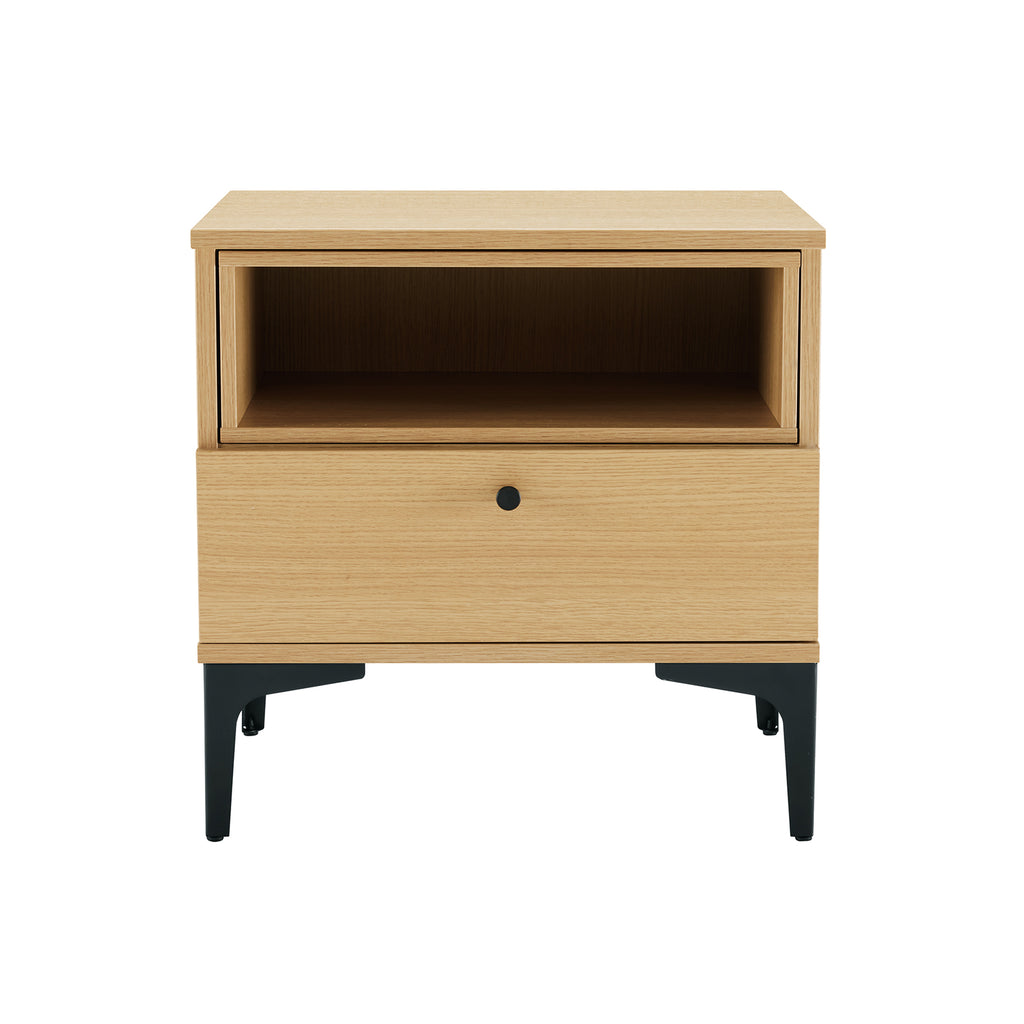 Manhattan Comfort Amara Modern 20" Nightstand in Light Oak (1-Drawer)