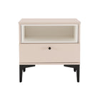 Manhattan Comfort Amara Modern 20" Nightstand in Pale Rose and White (1-Drawer)