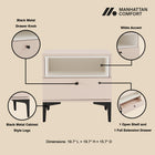 Manhattan Comfort Amara Modern 20" Nightstand in Pale Rose and White (1-Drawer)