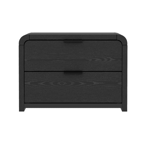 Manhattan Comfort Grace Modern 28" Nightstand in Black (2-Drawer)