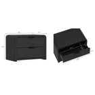 Manhattan Comfort Grace Modern 28" Nightstand in Black (2-Drawer)