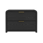 Manhattan Comfort Grace Modern 28" Nightstand in Black and Gold (2-Drawer)