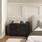 Manhattan Comfort Grace Modern 28" Nightstand in Black and Gold (2-Drawer)