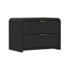 Manhattan Comfort Grace Modern 28" Nightstand in Black and Gold (2-Drawer)