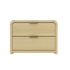 Manhattan Comfort Grace Modern 28" Nightstand in Natural Oak and Gold (2-Drawer)