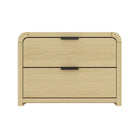 Manhattan Comfort Grace Modern 28" Nightstand in Natural Oak and Black (2-Drawer)