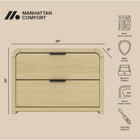 Manhattan Comfort Grace Modern 28" Nightstand in Natural Oak and Black (2-Drawer)