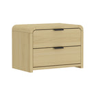 Manhattan Comfort Grace Modern 28" Nightstand in Natural Oak and Black (2-Drawer)