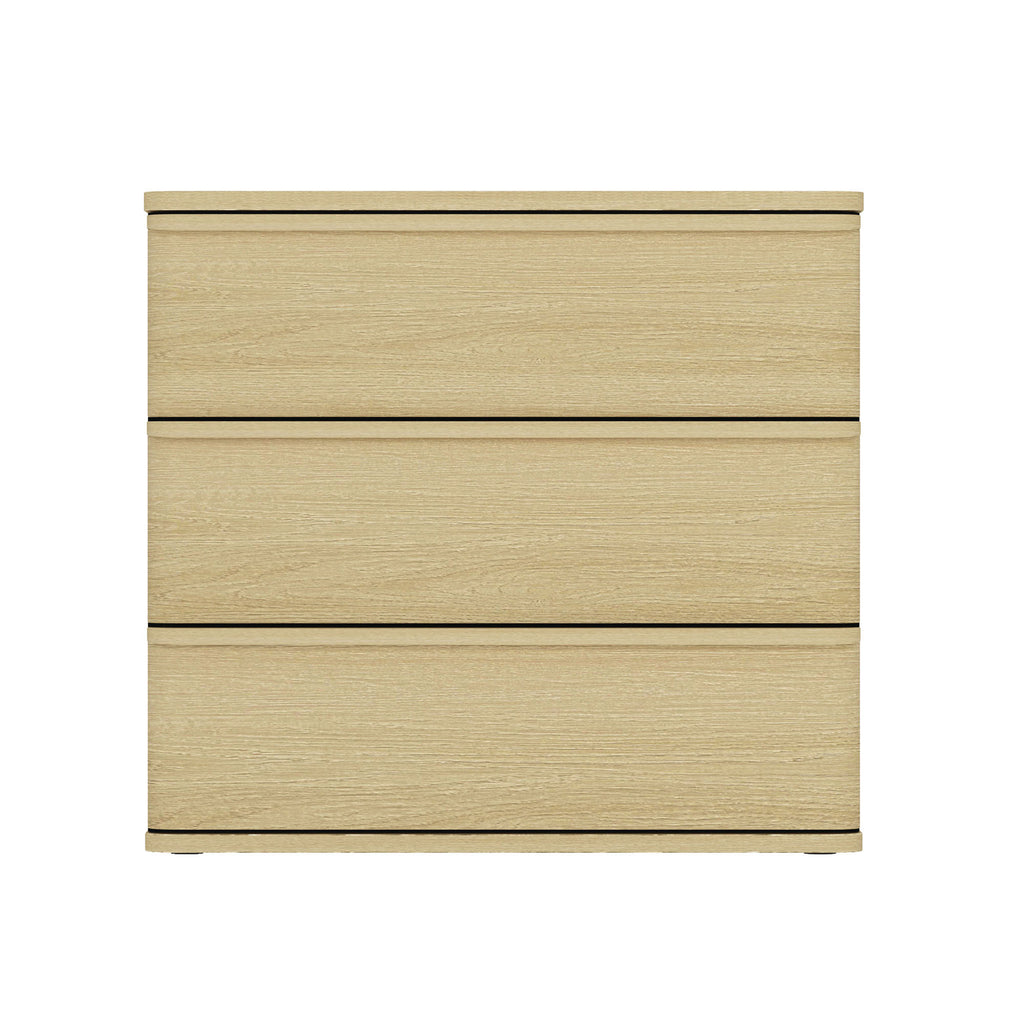 Manhattan Comfort Molly Modern 26" Nightstand in Natural Oak (3-Drawer)