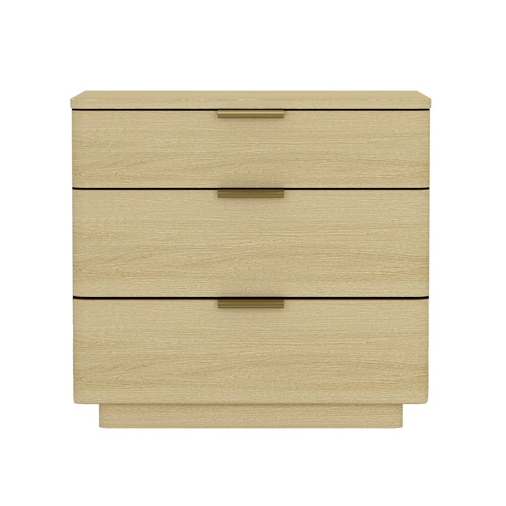 Manhattan Comfort Payton Modern 26" Nightstand in Natural Oak (3-Drawer)