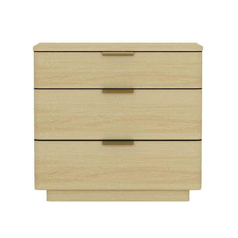 Manhattan Comfort Payton Modern 26" Nightstand in Natural Oak (3-Drawer)
