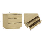Manhattan Comfort Payton Modern 26" Nightstand in Natural Oak (3-Drawer) - NS009-GNO