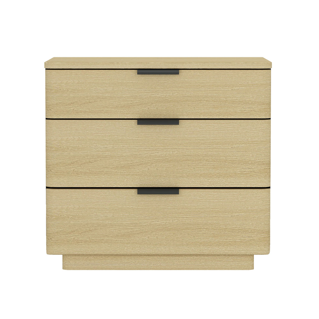 Manhattan Comfort Payton Modern 26" Nightstand in Natural Oak (3-Drawer)