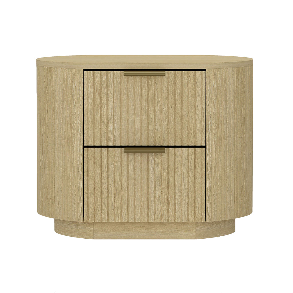 Manhattan Comfort Olivia Modern 27" Nightstand in Natural Oak (2-Drawer)