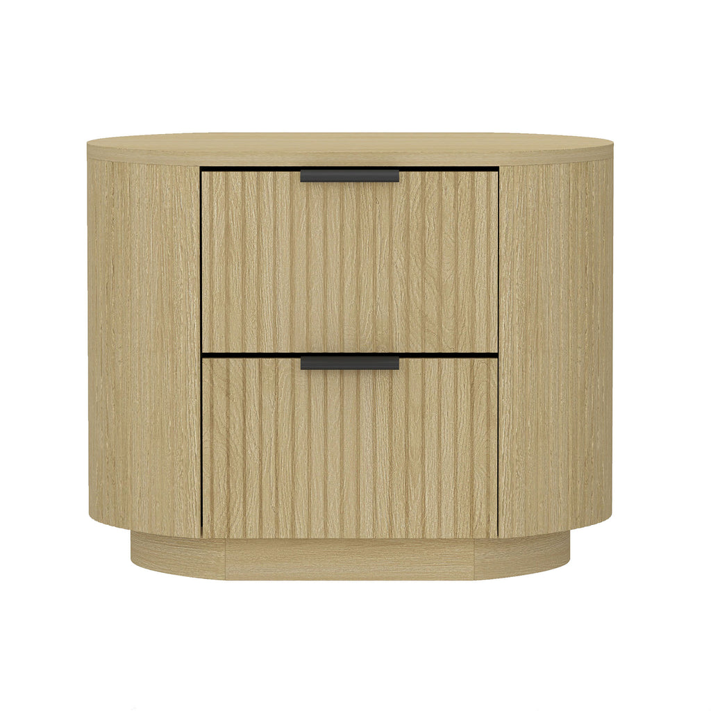 Manhattan Comfort Olivia Modern 27" Nightstand in Natural Oak (2-Drawer)