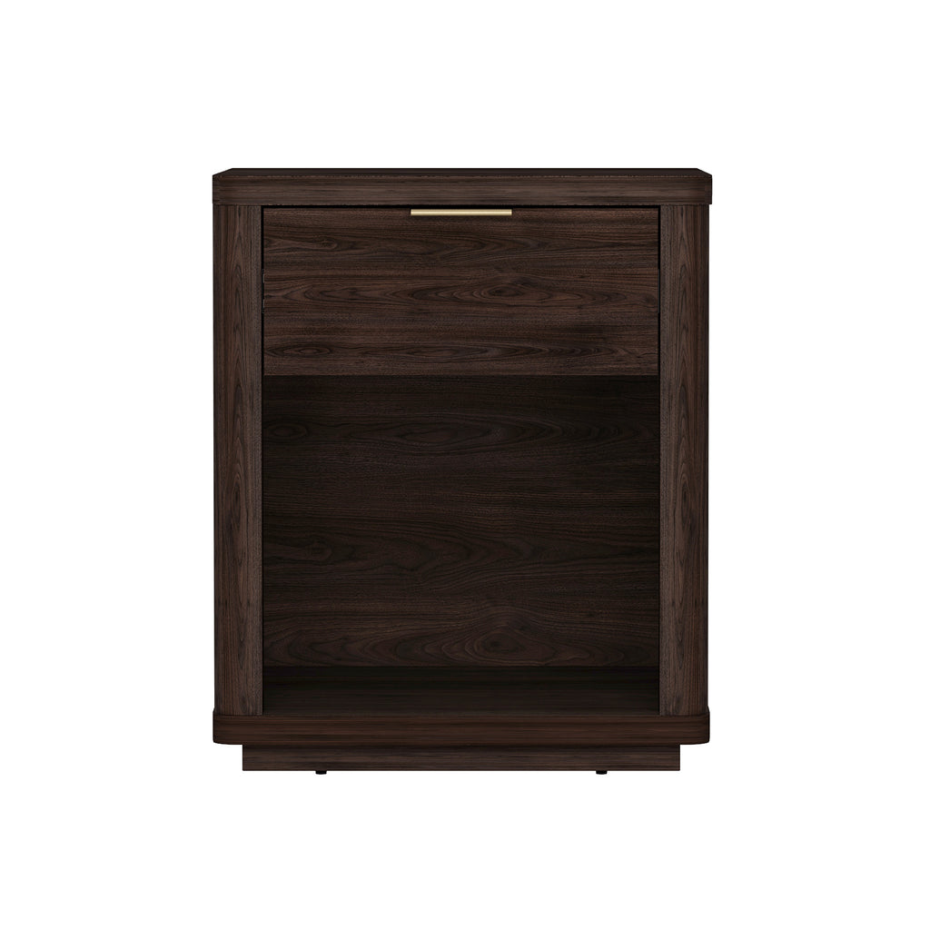 Manhattan Comfort Evelyn Modern 20" Nightstand in Brown (1-Drawer)