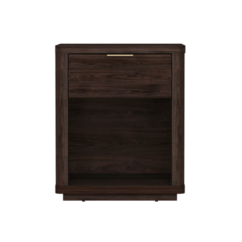 Manhattan Comfort Evelyn Modern 20" Nightstand in Brown (1-Drawer)