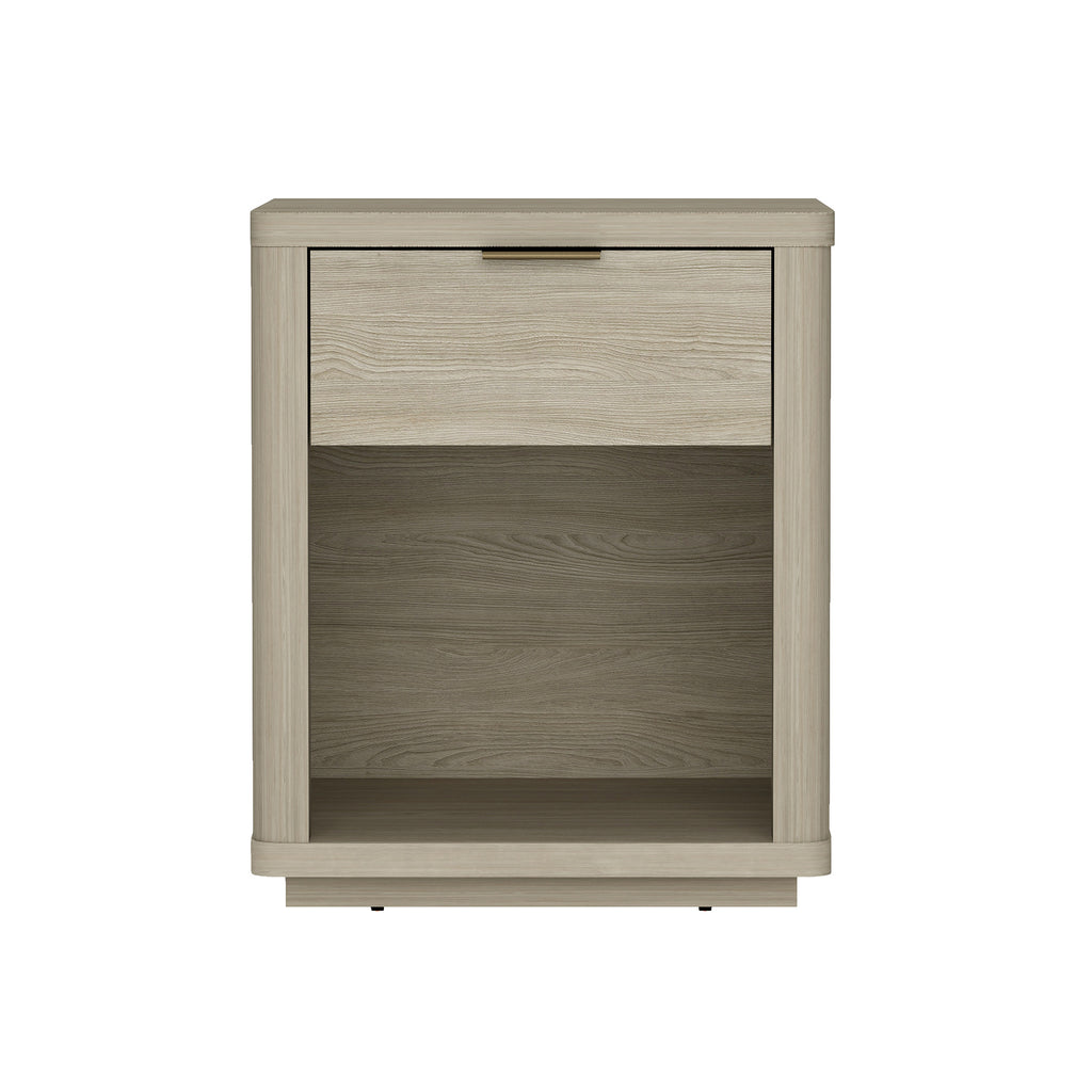 Manhattan Comfort Evelyn Modern 20" Nightstand in Natural (1-Drawer)