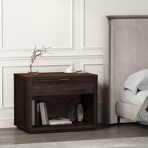 Manhattan Comfort Evelyn Modern 32" Nightstand in Brown (1-Drawer)