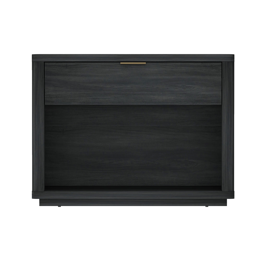 Manhattan Comfort Evelyn Modern 32" Nightstand in Charcoal Gray (1-Drawer)