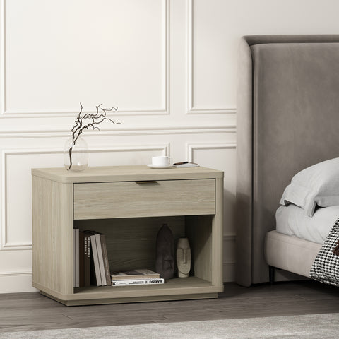 Manhattan Comfort Evelyn Modern 32" Nightstand in Natural (1-Drawer)