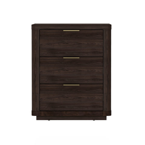 Manhattan Comfort Evelyn Modern 20" Nightstand in Brown (3-Drawer)