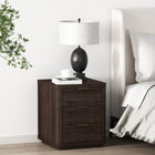 Manhattan Comfort Evelyn Modern 20" Nightstand in Brown (3-Drawer)