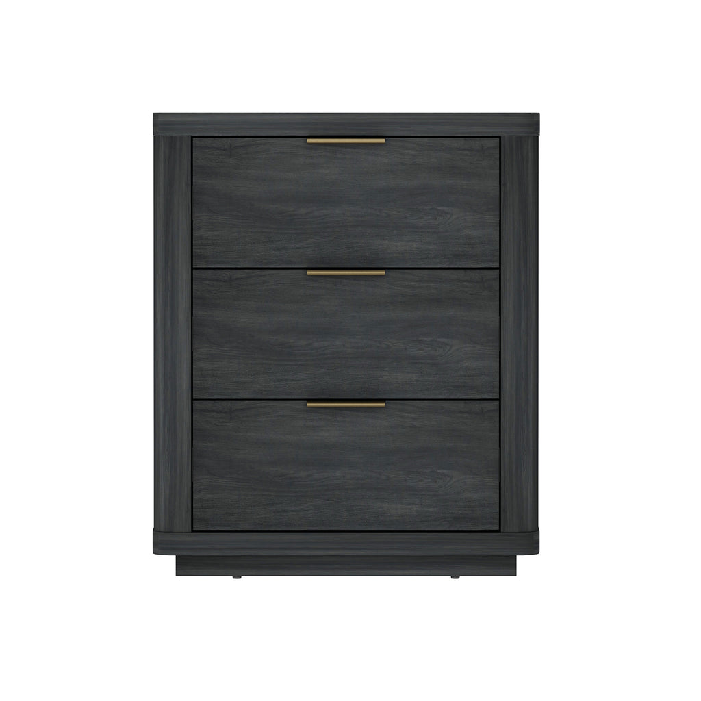 Manhattan Comfort Evelyn Modern 20" Nightstand in Charcoal Gray (3-Drawer)