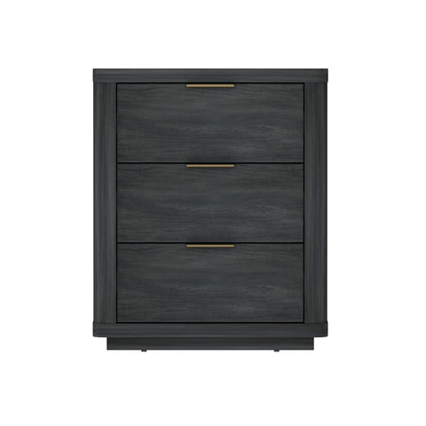 Manhattan Comfort Evelyn Modern 20" Nightstand in Charcoal Gray (3-Drawer)
