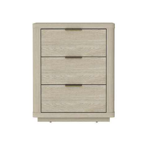 Manhattan Comfort Evelyn Modern 20" Nightstand in Natural (3-Drawer)