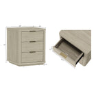 Manhattan Comfort Evelyn Modern 20" Nightstand in Natural (3-Drawer)