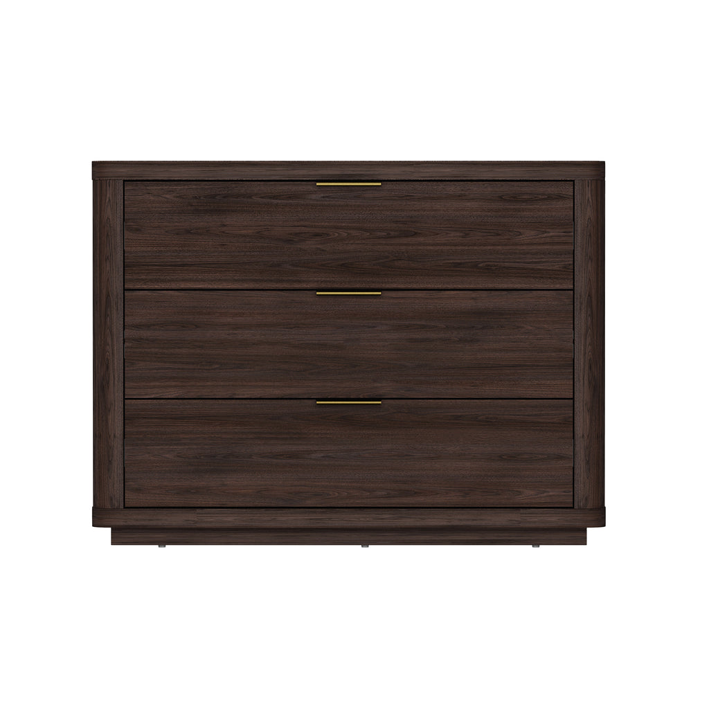 Manhattan Comfort Evelyn Modern 32" Nightstand in Brown (3-Drawer)