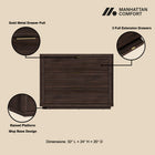 Manhattan Comfort Evelyn Modern 32" Nightstand in Brown (3-Drawer)