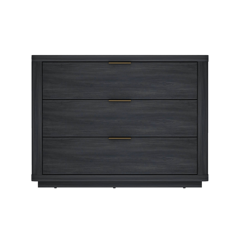 Manhattan Comfort Evelyn Modern 32" Nightstand in Charcoal Gray (3-Drawer)