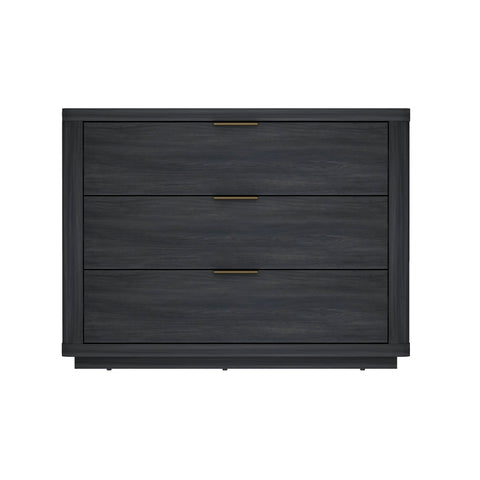 Manhattan Comfort Evelyn Modern 32" Nightstand in Charcoal Gray (3-Drawer)