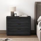 Manhattan Comfort Evelyn Modern 32" Nightstand in Charcoal Gray (3-Drawer)