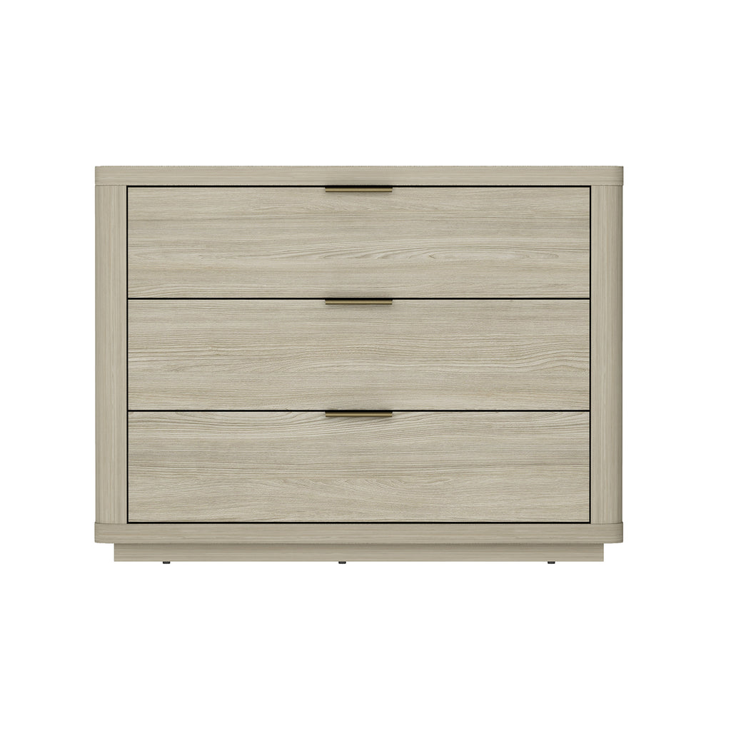 Manhattan Comfort Evelyn Modern 32" Nightstand in Natural (3-Drawer)