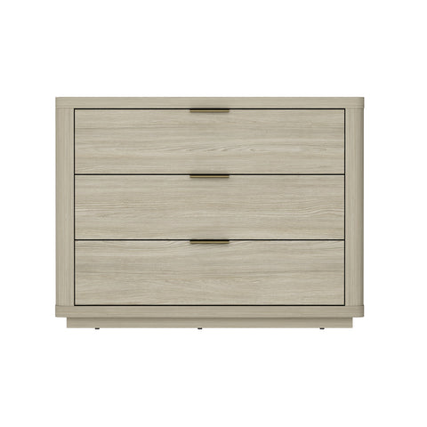 Manhattan Comfort Evelyn Modern 32" Nightstand in Natural (3-Drawer)