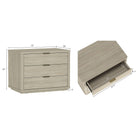 Manhattan Comfort Evelyn Modern 32" Nightstand in Natural (3-Drawer)