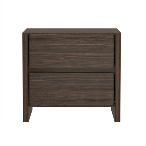 Manhattan Comfort Linda Modern 24" Nightstand in Walnut Brown (2-Drawer)