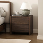 Manhattan Comfort Linda Modern 24" Nightstand in Walnut Brown (2-Drawer)