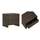 Manhattan Comfort Linda Modern 24" Nightstand in Walnut Brown (2-Drawer)