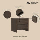 Manhattan Comfort Linda Modern 24" Nightstand in Walnut Brown (2-Drawer)