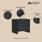 Manhattan Comfort Linda Modern 24" Nightstand in Charcoal Gray (2-Drawer)