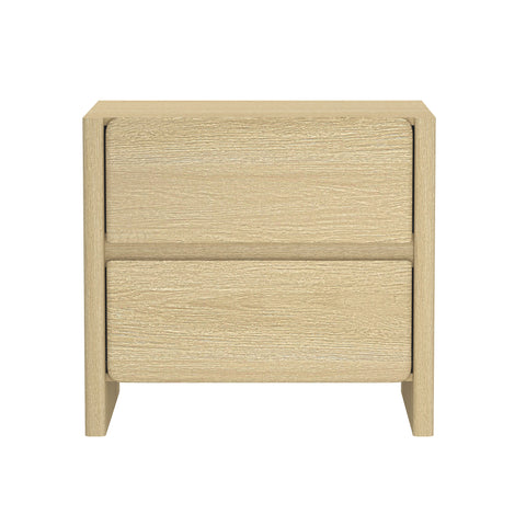 Manhattan Comfort Linda Modern 24" Nightstand in Natural Oak (2-Drawer)